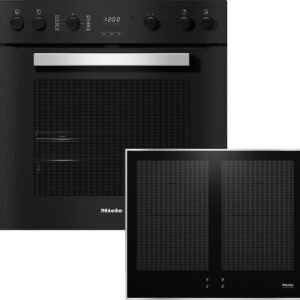 MIELE H 2457 IP OBSW + KM 7005 FR, Einbauherdset (Induktionskochfeld, A+, 76 l)