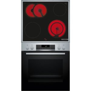 BOSCH HND271AS64 Serie 2/ Serie 4, Einbaubackofenset (Glaskeramikkochfeld, A+, 71 l)