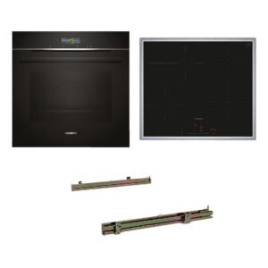 SIEMENS EQ874DV02R Backofen: iQ700, Kochfeld: iQ300, Einbaubackofenset (Induktionskochfeld, A+, 71 l)
