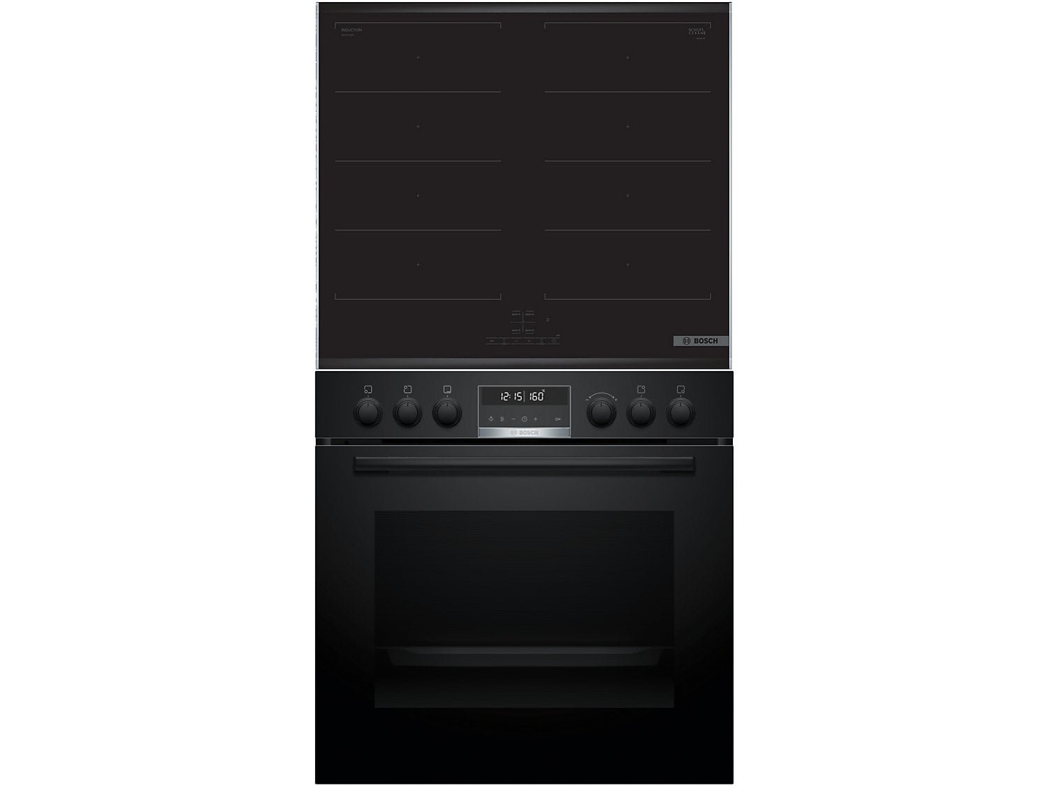 BOSCH HND679LS62 (HEG578BB4 + NXX675CB5E), Einbauherdset (Induktions-Kochfeld, A+, 71 l)