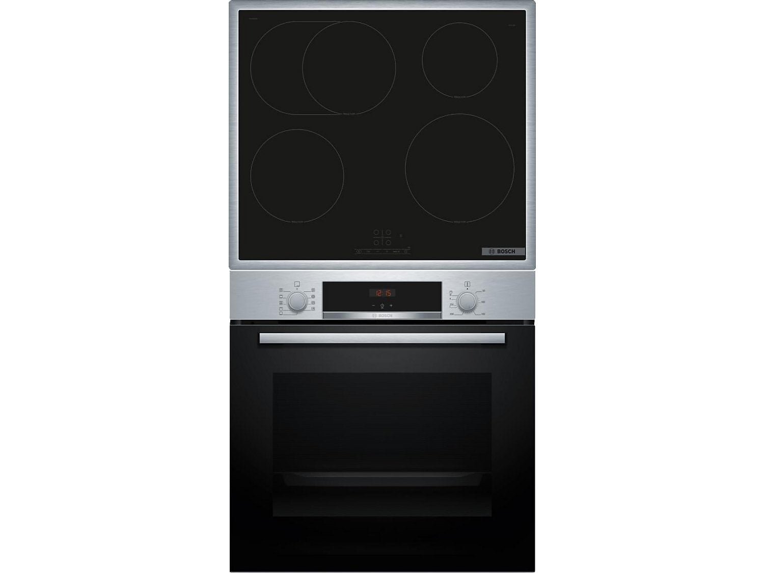 BOSCH HBD435RS64 (HBA514BS3 + PIF64RBB5E) Serie 4, Backofenset (Induktionskochfeld, A+, 71 l)
