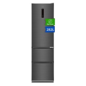 CHIQ CID282NEIBE No Frost Italienische Kühl-Gefrier-Kombination (E, 233 kWh, 1920 mm hoch, Schwarz)