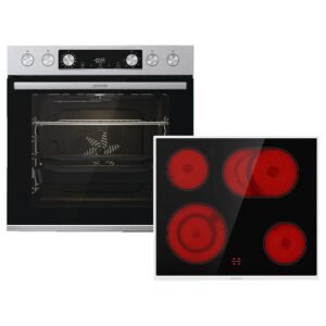 GORENJE STEEL SET 4 (BCS6737E06X+ECD634X), Einbauherdset (Glaskeramik-Kochfeld, A, 77 l)